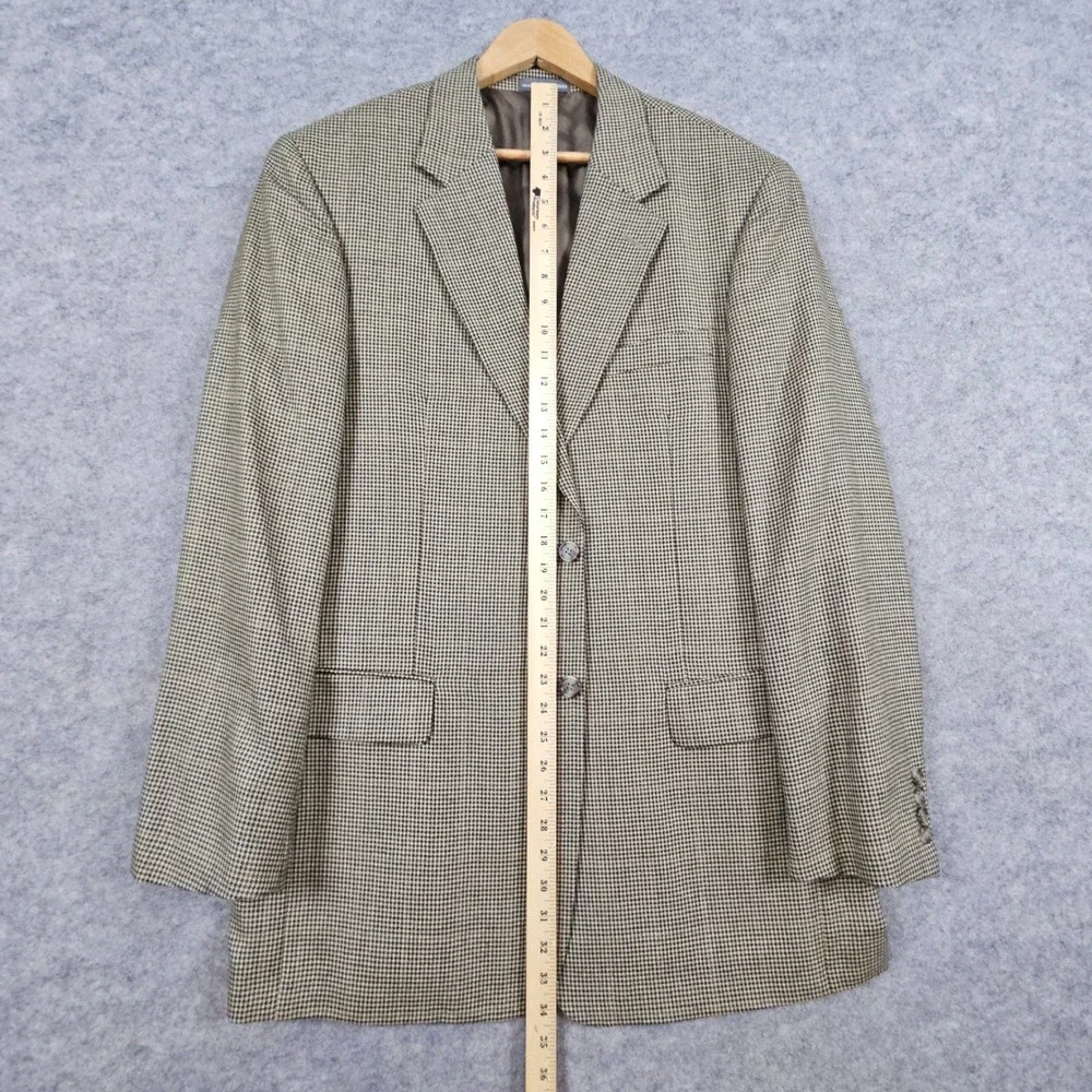 Warren Sewell Mens Size 42L Beige Houndstooth Blazer Baby Alpaca/Wool/Silk Blend